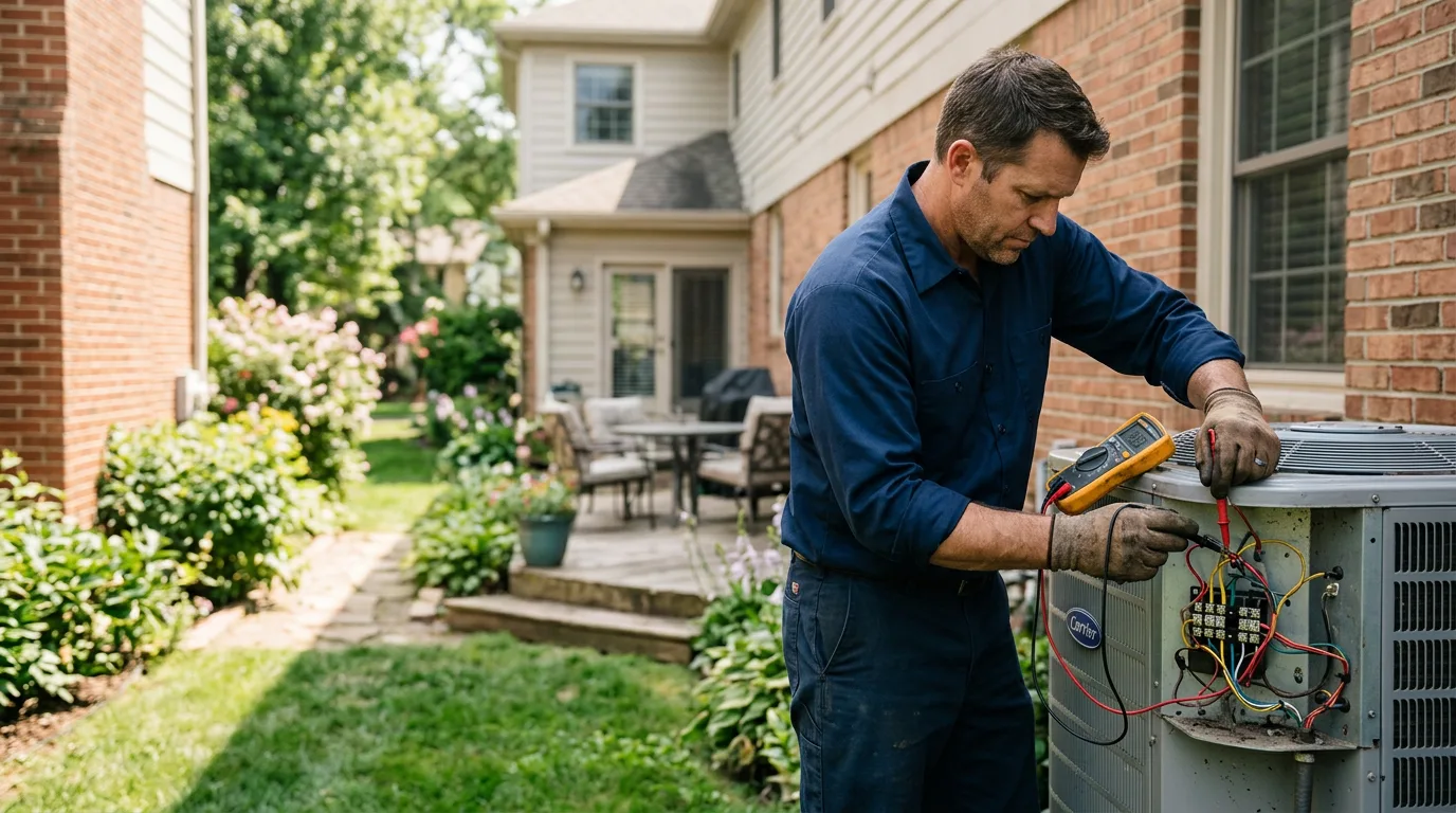 HVAC technician working near Hutchinson, KS